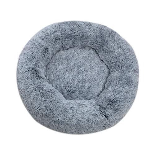 huangThroStore Cama calmante para Perros y Gatos, Cama de Felpa para Cachorros y Perros, Dark Gray, 60 cm