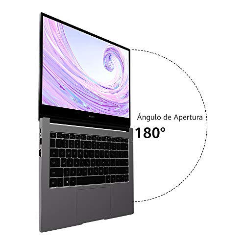 Huawei Matebook D 14 - Ordenador Portátil de 14" FullHD (AMD Ryzen 5 3500u, 8 GB RAM, 512 GB SSD, Multi-Screen Collaboration, Sensor de Huella, Windows 10 Home), Space Gray, Teclado QWERTY Español