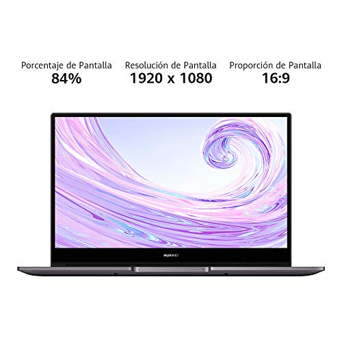 Huawei Matebook D 14 - Ordenador Portátil de 14" FullHD (AMD Ryzen 5 3500u, 8 GB RAM, 512 GB SSD, Multi-Screen Collaboration, Sensor de Huella, Windows 10 Home), Space Gray, Teclado QWERTY Español