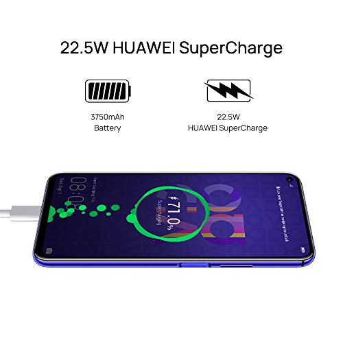 Huawei Nova 5T, Smartphone (6 Gb Ram+128 Gb Rom, 5 Cámaras Ia, Fullview Display, Sensor de Huella Lateral, 3750 Mah) Dual-Sim, Android, USB, Android, 6.26'', Morado