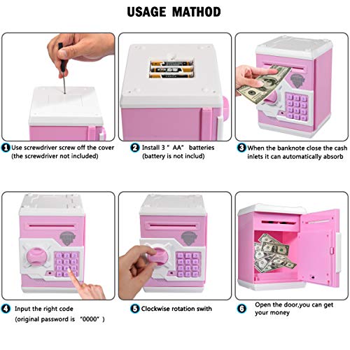 Hucha electrónica APUPPY con dibujos animados, contraseña, hucha para poner monedas, juguete, regalo de cumpleaños para niños