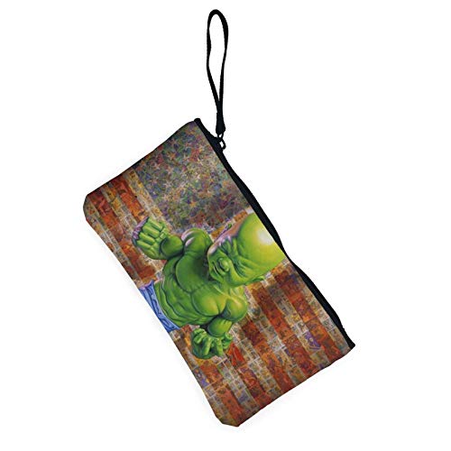 Hulk Monedero de lona de viaje Bolsa de maquillaje con cremallera RFID bolsa de efectivo para estudiantes mujeres y hombres