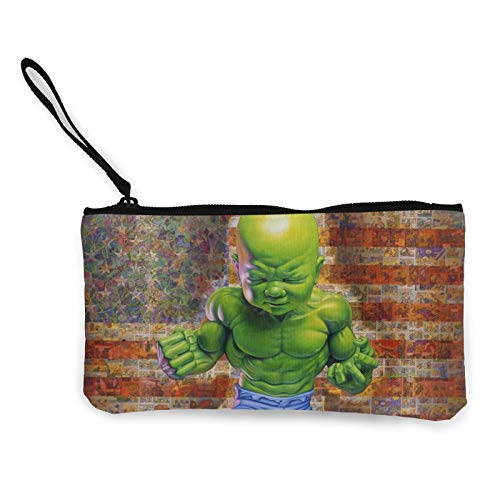 Hulk Monedero de lona de viaje Bolsa de maquillaje con cremallera RFID bolsa de efectivo para estudiantes mujeres y hombres