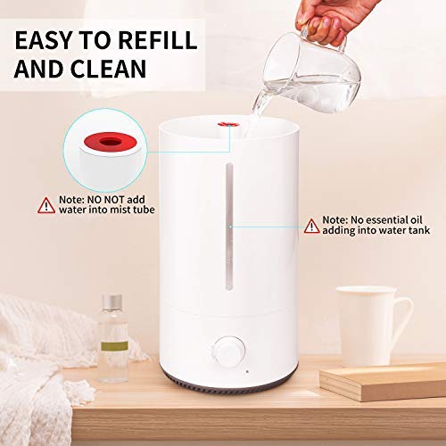 Humidificador, Difusor de Aroma Movaty 4L Humidificador de Sala de Aromaterapia Ultrasónico, Material Antibacteriano con Larga Vida útil, Perfecto para Dormitorio, Oficina y Guardería