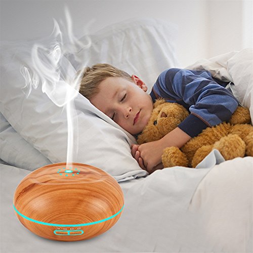 Humidificador Ultrasónico,JiaMeng 500ml Cambio de Color del difusor 7 del Aceite Esencial del purificador LED del humectador ultrasónico - JMJS063