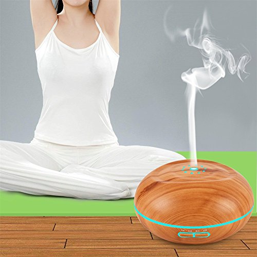 Humidificador Ultrasónico,JiaMeng 500ml Cambio de Color del difusor 7 del Aceite Esencial del purificador LED del humectador ultrasónico - JMJS063