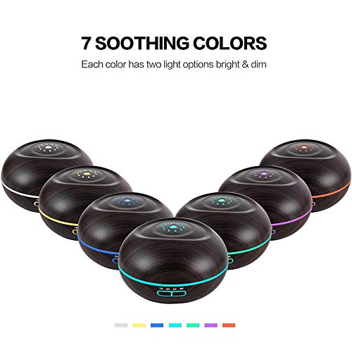 Humidificador Ultrasónico,JiaMeng 500ml Cambio de Color del difusor 7 del Aceite Esencial del purificador LED del humectador ultrasónico - JMJS063