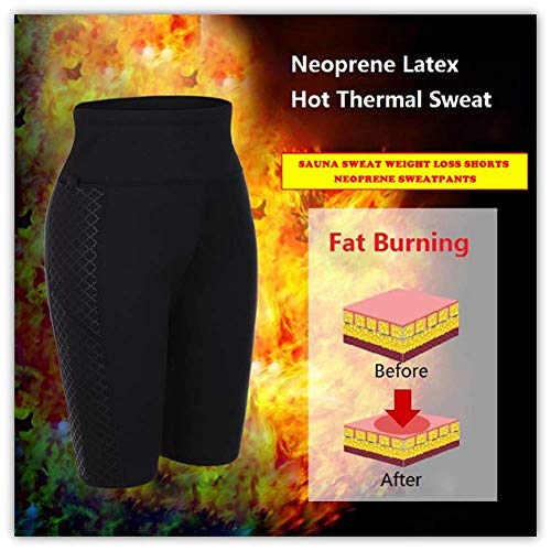 HuntDream Pantalones Deportivos de Neopreno para el Sudor de la Sauna de los Hombres Que Adelgazan los Pantalones Cortos para la Talladora del Cuerpo del Sudor del Entrenamiento