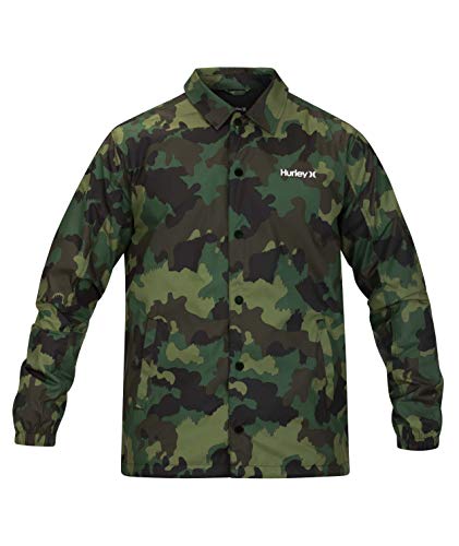 Hurley M Siege Coaches Jacket Chaqueta, Hombre, Green Noise, S