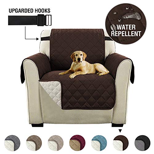 H.VERSAILTEX Silla Cover para Mascotas Doble Cara Anti-Deslizante del Pongis Cubierta Protectora Sof¨¢ Apoyabrazos de Funda, Anti-Sucio, Anti-agarrar, 190cmx53cm - Marr¨®n