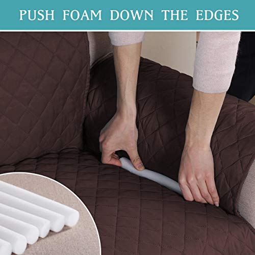 H.VERSAILTEX Silla Cover para Mascotas Doble Cara Anti-Deslizante del Pongis Cubierta Protectora Sof¨¢ Apoyabrazos de Funda, Anti-Sucio, Anti-agarrar, 190cmx53cm - Marr¨®n