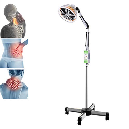 HWZZ TDP Lámpara De Calentamiento Mineral De Infrarrojo Lejano Lámpara De Tratamiento De Acupuntura Temporizador De Pie Ajustable con Ruedas Universales para Tratamiento,Blanco,220V