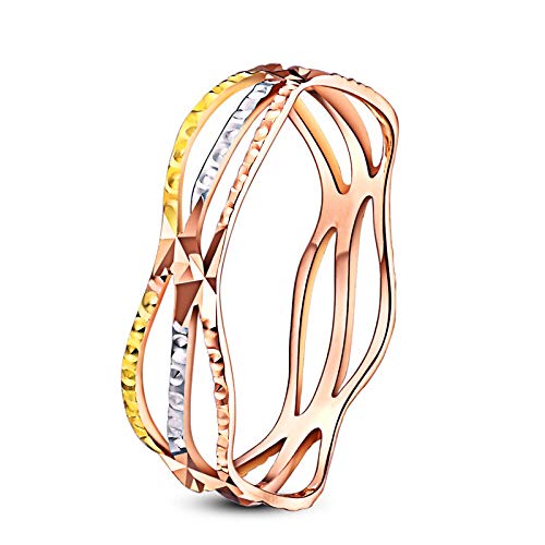 HXUJ 18k Anillo de Color Dorado Puro Diseño de Moda Mujeres Inteligentes Joyería Fina Miss Girl Gift Party Descuento 2017 Nuevo Bueno Agradable como la Belleza,4