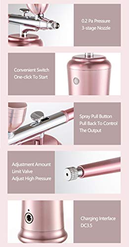 HXZB Los Kits Portátiles De Mano, Aerógrafo Tatuaje De Uñas Maquillaje De Arte Pintada con Aerógrafo Conjunto Mini Compresor De Aire Sin Cuerda del Arma De Aerosol