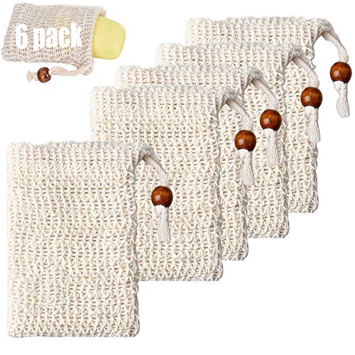 HyAdierTech Bolsa De Jabón De Sisal, Red de jabón, Bolsa de Jabón de Sisal Natural, Bolsas De Fibra De Jabón Natural para Espumar Y Secar El Jabón, Bolsa De Jabón Cuerda con Bolsa para Baño De Ducha