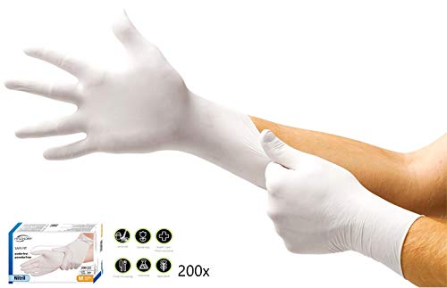 Hygonorm 26110 Guantes de un solo uso tamaño L, juego de 200 unidades, de nitrilo