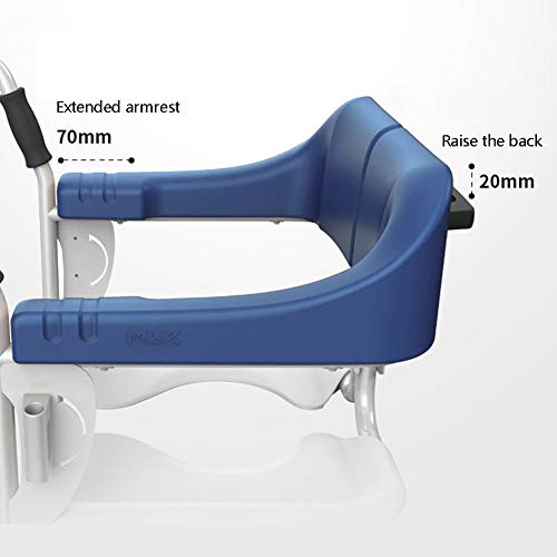 HYISHION Modelo Alcázar, Silla de Ruedas Plegable, ortopédica, para minusválidos, de Aluminio, Manual, Freno en manetas, reposapiés y reposabrazos extraíbles, Color Negro, Asiento, Ultraligera