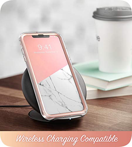 i-Blason Funda para iPhone XR 6.1 [Cosmo] 360 Carcasas con Protector de Pantalla Incorporada Mármol