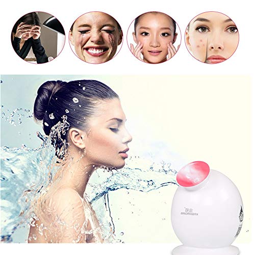 IAMXXYO Nano Facial Humidificador Vapor Facial Caliente Rociador De La Niebla Profesional Sauna Poros Limpieza, Cuidado De La Piel De La Espinilla Y Acné Y Sinusitis Tratamiento De SPA, Rosado