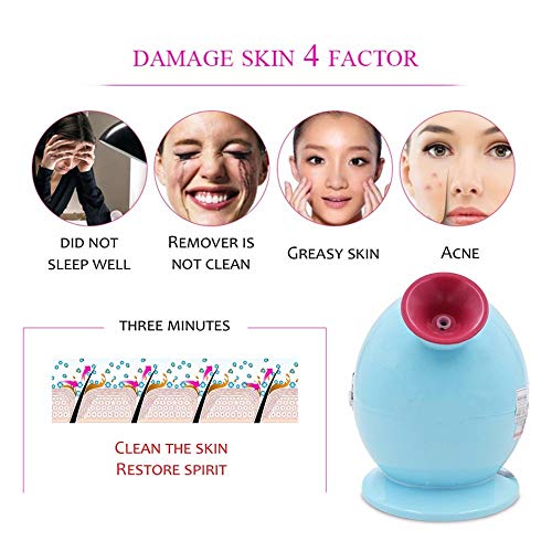 IAMXXYO Nano Facial Humidificador Vapor Facial Caliente Rociador De La Niebla Profesional Sauna Poros Limpieza, Cuidado De La Piel De La Espinilla Y Acné Y Sinusitis Tratamiento De SPA, Rosado