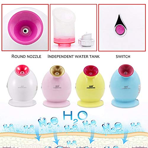 IAMXXYO Nano Facial Humidificador Vapor Facial Caliente Rociador De La Niebla Profesional Sauna Poros Limpieza, Cuidado De La Piel De La Espinilla Y Acné Y Sinusitis Tratamiento De SPA, Rosado