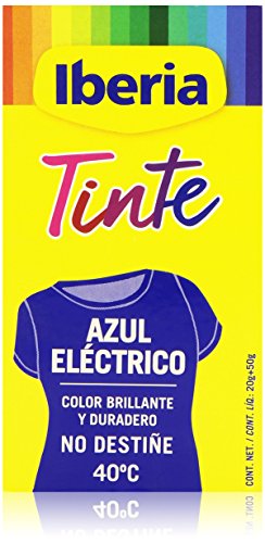 Iberia - Tinte Azul Eléctrico para ropa, 40°C