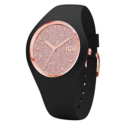 Ice-Watch - ICE glitter Black Rose-Gold - Reloj nero para Mujer con Correa de silicona - 001353 (Medium)