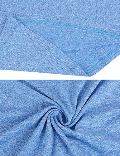 iClosam Camiseta de Manga Corta para Mujer Tops de Yoga Ropa Deportiva Correr Entrenamiento Camiseta Blusa túnica S-XXL (Azul 1, XXL)