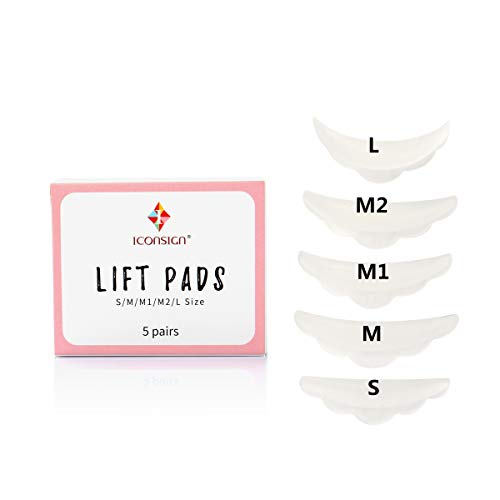 ICONSIGN lifting pestañas almohadillas Lash Lift Curlers Silicone Eye Shield (S M M1 M2 L 10PCS en una caja)