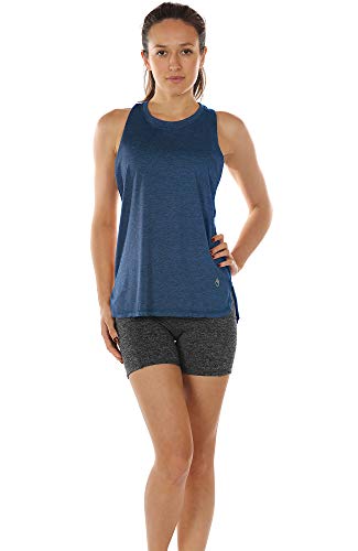 icyzone Sueltas y Ocio Camiseta sin Mangas Camiseta de Fitness Deportiva de Tirantes para Mujer (S, Mezclilla)