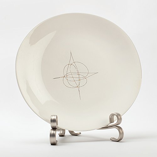 iDesign Atril plegable de cocina, caballete de metal de tamaño grande para platos decorativos, soporte para platos y libros ajustable, plateado mate