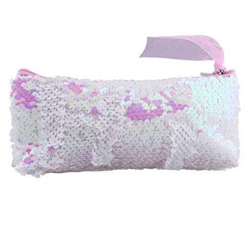 IEFIEL Bolso de Lápiz Escolar Mini Bolso de Mano Para Noche Cosméticos Moda Estuche De Maquillaje DIY Con Lentejuelas Reversibles Rosa Talla Única