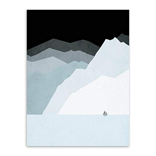 IGZAKER Abstract Mountain Landscape Canvas A4 Art Modern Print Poster Iceland Wall Pictures Living Room Home Decor Paintings (sin Marco) 60x80cmx3pcs