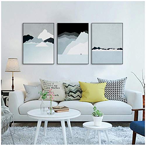 IGZAKER Abstract Mountain Landscape Canvas A4 Art Modern Print Poster Iceland Wall Pictures Living Room Home Decor Paintings (sin Marco) 60x80cmx3pcs
