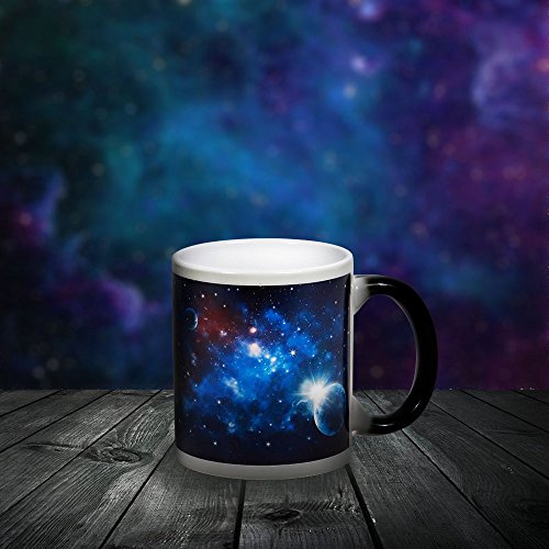 IGZOM Taza Magica,Planetas Tema,Cambia Color Temperatura,Hombres y Mujeres De Ceramica Café Taza,Divertida Cumpleaños,Navidad,Entusiastas De La astronomía Regalo