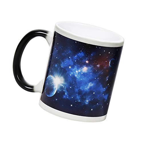 IGZOM Taza Magica,Planetas Tema,Cambia Color Temperatura,Hombres y Mujeres De Ceramica Café Taza,Divertida Cumpleaños,Navidad,Entusiastas De La astronomía Regalo