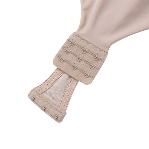 iiniim Body Básico Escote V Profundo para Mujer Bodysuit sin Espalda Sujetador con Aros Tirantes Transparentes Ajustables Ropa interior de Cuerpo Shaper Beige 38C,38D,40B,40D