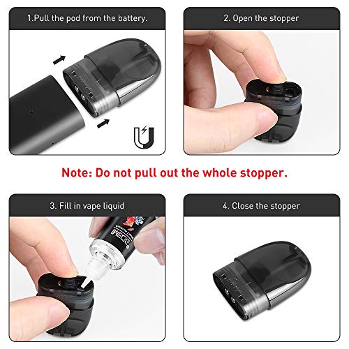 IJOY AI Vape Pod Cigarros Electronicos Kit de Inicio con Vape Liquido Vaper Atomizador recargable 450 mAh Batería recargable Todo en uno Portátil Vape Pen Kits de inicio Vape Negro, sin nicotina