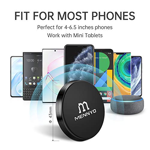 Iman coche movil, Conjunto de 2 Soporte móvil para coche con Láminas Metálicas pegado al tablero | Pared - MENNYO Soporte movil coche magnético Compatible con iPhone Samsung Galaxy / Note Huawei, etc.