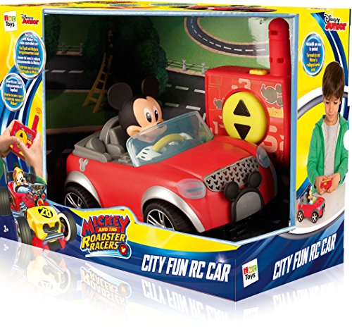 IMC Toys- City Fun Juguete figurina Mickey en su RC Coche, Color Rojo/Negro/Gris, 20 cm (181953)