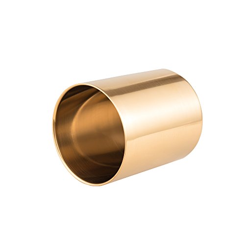 IMEEA Pencil Cup Holder Pen Pot Pinceles de maquillaje de escritorio organizador de papelería acero inoxidable, color dorado