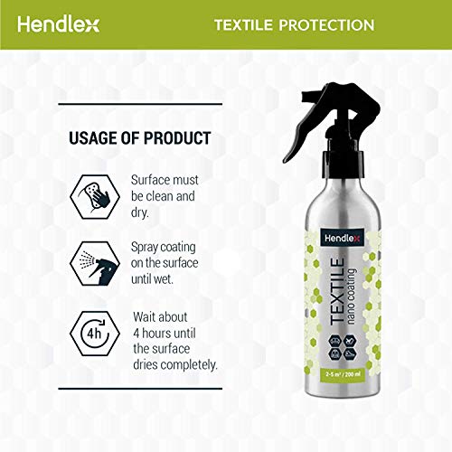 Impermeabilizante Textil Spray Hendlex Tela Hidrofobico Recubrimiento 200ml | Nanotecnologia Impermeable Spray Para Calzado Zapatos Ropa Liquido Repelente de Agua Liquidos Manchas Protector