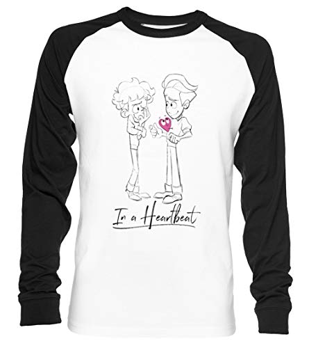 In a Heartbeat Unisex Camiseta De Béisbol Manga Larga Hombre Mujer Blanca Negra