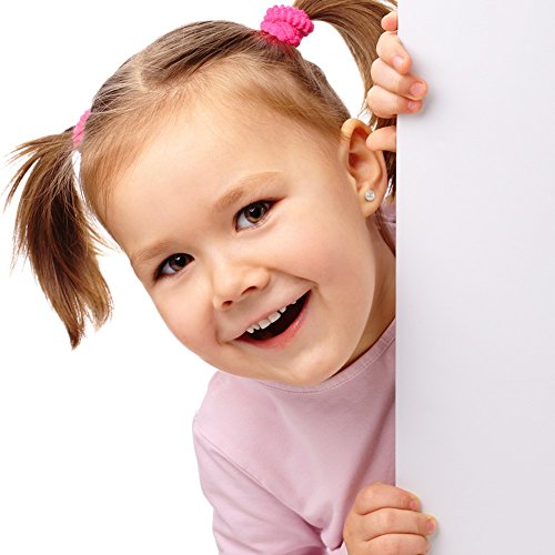 In Season Jewelry - 925 Plata de Ley Clásicos Aretes Pequeños de Bola con Cierre de Rosca para Niñas