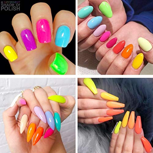 Inagla Esmaltes de Uñas en Gel UV LED, 12 Colores de Neon Esmaltes Semipermanentes, Pintauñas de 8ml 005