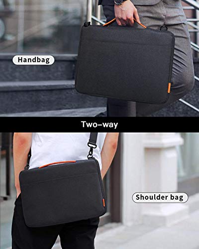 Inateck Bolso Bandolera para Ordenador Portátil de 14 Pulgadas, Laptop Sleeve Resistente a los Derrames para Portátil,Notebook, Ultrabook de 14 Pulgadas,15 Pulgadas MacBook Pro Retina 2016-2018,Negro