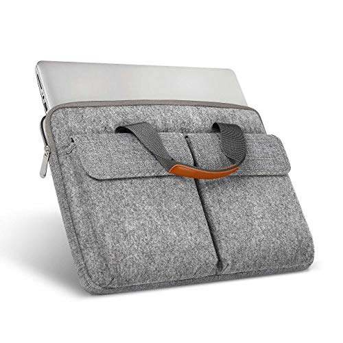 Inateck Funda en Fieltro 14-14,1", para 15 Pulgadas Surface Laptop 3, MacBook Pro 2016/2017/2018(Model A1707/A1990) y portátiles de hasta 14,1 Pulgadas, Bolso de Business Escolar, Gris
