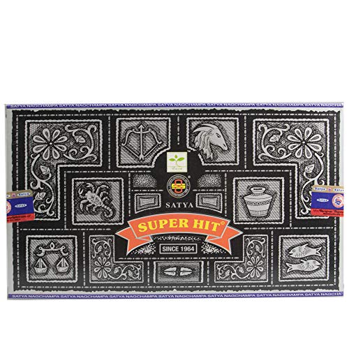 Incienso Super Hit – 15 Grs – Satya – Lote de 12 recipientes, Estándar, BOI003, Único