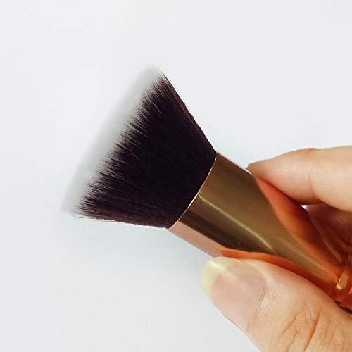 Inconpro Cepillo de Maquillaje Portátil Profesional Brocha para Base Maquillaje Parte Superior Plana, Pincel de Alta definición Kabuki, Base líquida, Crema y Mineral