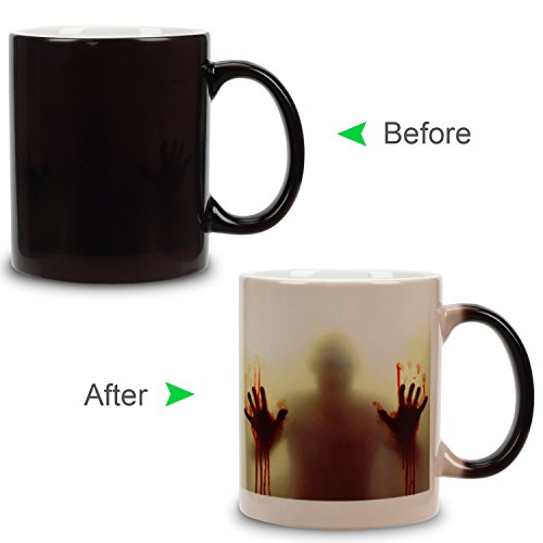 Incutex taza calor taza mágica que cambia de color – zombie